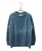 INVERALLANインバーアラン）の古着「ケーブルニット/ARAN COUNTRY MEETINGS CREW NECK SWEATER 1A」｜ブルー