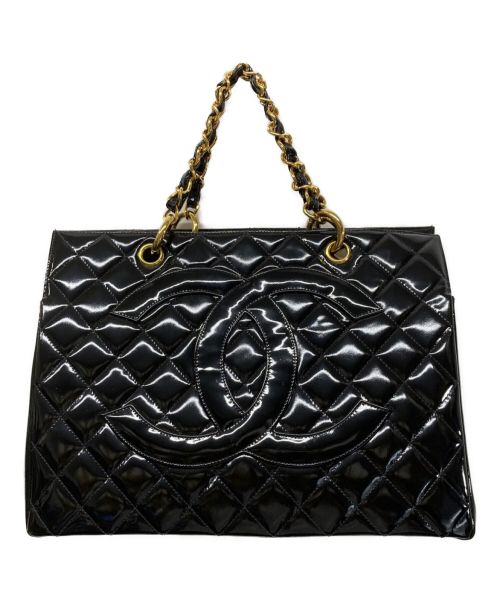 CHANEL（シャネル）CHANEL (シャネル) チェーンバッグ パテントバッグ チェーントートバッグ デカココ マトラッセ ブラック サイズ:-の古着・服飾アイテム