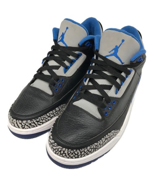 NIKE（ナイキ）NIKE (ナイキ) AIR JORDAN 3 RETRO/エアジョーダンレトロ/136064-007ハイカットスニーカー ブラック×ブルー サイズ:27.5の古着・服飾アイテム