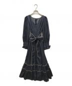 HER LIP TOハーリップトゥ）の古着「Signs of Autumn Belted Dress/1213305049/デニムライクドレス」｜インディゴ