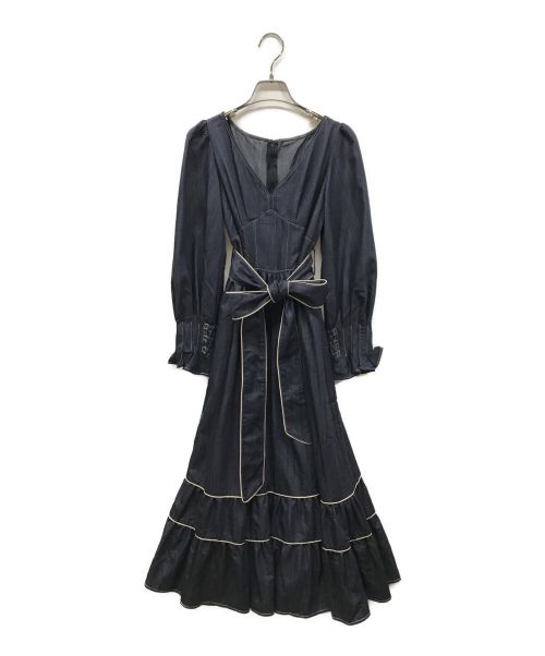 HER LIP TO（ハーリップトゥ）Her lip to (ハーリップトゥ) Signs of Autumn Belted Dress/1213305049/デニムライクドレス インディゴ サイズ:Sの古着・服飾アイテム