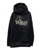 doubletダブレット）の古着「DOUBLAND EMBROIDERY HOODIE ダブランドエンブロイダリーフーディー 23AW43CS287」｜ブラック