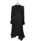 Ameri（アメリ）の古着「POWER SHOULDER FRILL DRESS　星柄　017250121」｜ブラック