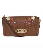 COACHコーチ）の古着「JADE SHOULDER BAG WITH DAISY APPLIQUE/1936」｜ブラウン