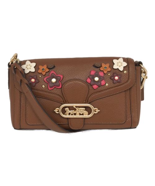 COACH（コーチ）COACH (コーチ) JADE SHOULDER BAG WITH DAISY APPLIQUE/1936 ブラウンの古着・服飾アイテム