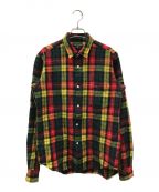 COMME des GARCONS HOMMEコムデギャルソン オム）の古着「縮絨ウールチェックネルシャツ HT-B093 タータンチェック 日本製」｜マルチカラー