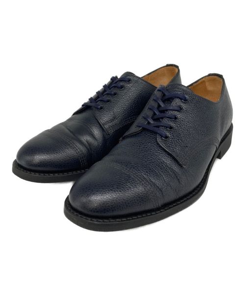 SANDERS（サンダース）SANDERS (サンダース) Military Derby Shoe ミリタリー ダービー シューズ ストレートチップ 外羽根 ハトメ 1128AG ペブルレザー  ネイビー サイズ:UK 7の古着・服飾アイテム