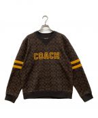 COACHコーチ）の古着「ヴァーシティ シグネチャー クルーネック CB574 ロゴスウェット」｜ブラウン