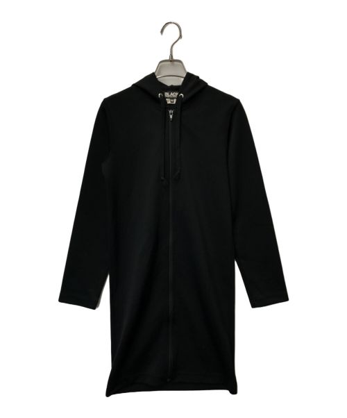 BLACK COMME des GARCONS（ブラック コムデギャルソン）BLACK COMME des GARCONS (ブラック コムデギャルソン) バックプリント フーデットワンピース/1I-T030/ジップパーカー/パーカーワンピース ブラック サイズ:XSの古着・服飾アイテム