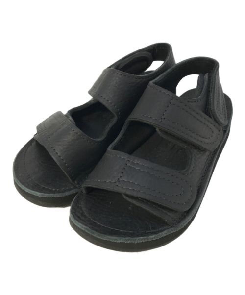 MONITALY（モニタリー）MONITALY (モニタリー) Leather 3-Strap Sandal MONITALY モニタリー レザー３ストラップサンダル evafflex vibram ビブラム アメリカ製 ブラック サイズ:6の古着・服飾アイテム