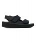 MONITALY (モニタリー) Leather 3-Strap Sandal MONITALY モニタリー レザー３ストラップサンダル evafflex vibram ビブラム アメリカ製 ブラック サイズ:6：5000円