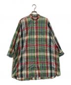 INDIVIDUALIZED SHIRTS×BEAMS BOYインディビジュアライズドシャツ×ビームスボーイ）の古着「マドラスチェックワイドワンピース アメリカ製 USA製」｜グリーン