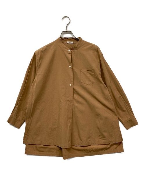 HAU（ハウ）HAU (ハウ) stand collar shirts noble スタンドカラーシャツ ギャザーシャツ プルオーバーシャツ 長袖シャツ 1211-0158 ブラウン サイズ:FREEの古着・服飾アイテム