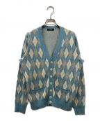 UNDERCOVERアンダーカバー）の古着「Argyle Cotton Cardigan」｜ブルー