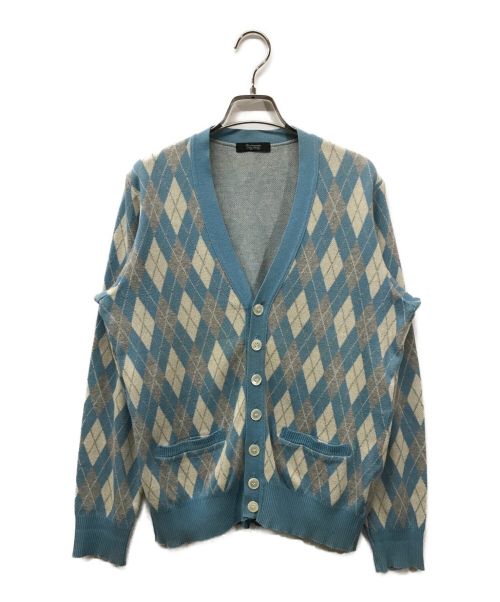 UNDERCOVER（アンダーカバー）UNDERCOVER (アンダーカバー) Argyle Cotton Cardigan ブルー サイズ:2の古着・服飾アイテム