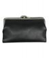 Y's（ワイズ）の古着「SEMI GLOSS LEATHER A CLASP LONG WALLET　YX-A02-711-1-02 がま口」｜ブラック