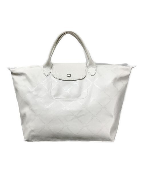 LONGCHAMP（ロンシャン）LONGCHAMP (ロンシャン) PVCトートバッグ ホワイトの古着・服飾アイテム