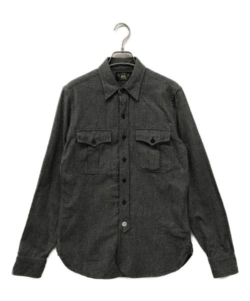 RRL（ダブルアールエル）RRL (ダブルアールエル) CLAYTON MLT-LONG SLEEVE-SPORT SHIRT ロングスリーブ スポーツ シャツ RRL ダブルアールエル MNRRWOV16820177 グレー サイズ:Sの古着・服飾アイテム