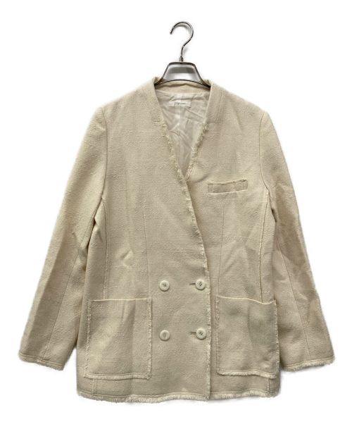 Plage（プラージュ）Plage (プラージュ) WO/SILK MIX tweed ジャケット ツイードジャケット 21010922200040 アイボリー サイズ:38の古着・服飾アイテム