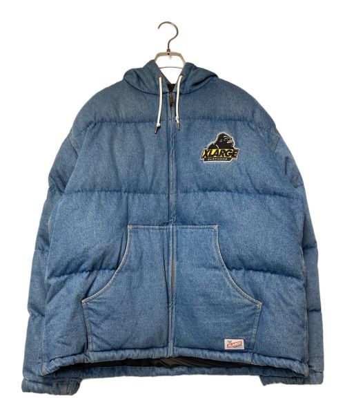 X-LARGE（エクストララージ）X-LARGE (エクストララージ) ACTIVE DUCK PUFFER JACKET アクティブダックパファージャケット X-LARGE エクストララージ 101224021008 ロゴ刺繍 袖リブ インディゴ インディゴ サイズ:Lの古着・服飾アイテム