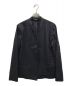 theory（セオリー）の古着「ノーカラージャケット ORGNIC.CRUNCH.WASH CLEAN.BLAZER.UL 01-8104116-895-712」｜ネイビー