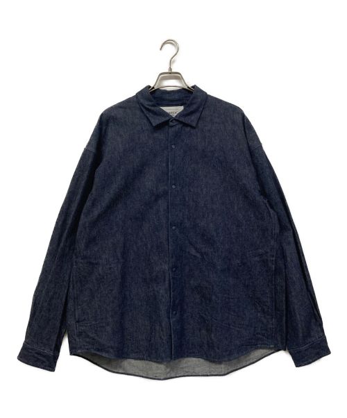 YAECA PARK（ヤエカパーク）YAECA PARK (ヤエカパーク) DENIM COMFORT SHIRT EXTRA WIDE デニム コンフォート シャツ エクストラ ワイド 111024 Steven Alan スティーブンアラン インディゴ サイズ:LARGEの古着・服飾アイテム