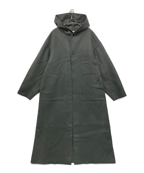 HYKE（ハイク）HYKE (ハイク) MELTON HOODED WORK COAT メルトンフーデットワークコート 222-17357 グリーン サイズ:5の古着・服飾アイテム