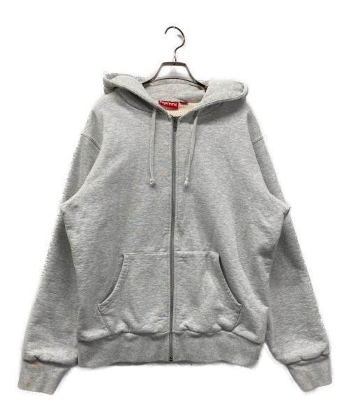 SUPREME（シュプリーム）Supreme (シュプリーム) Thermal Zip Up Sweatshirt　Supreme　シュプリーム ロゴ　　 グレー サイズ:MEDIUMの古着・服飾アイテム