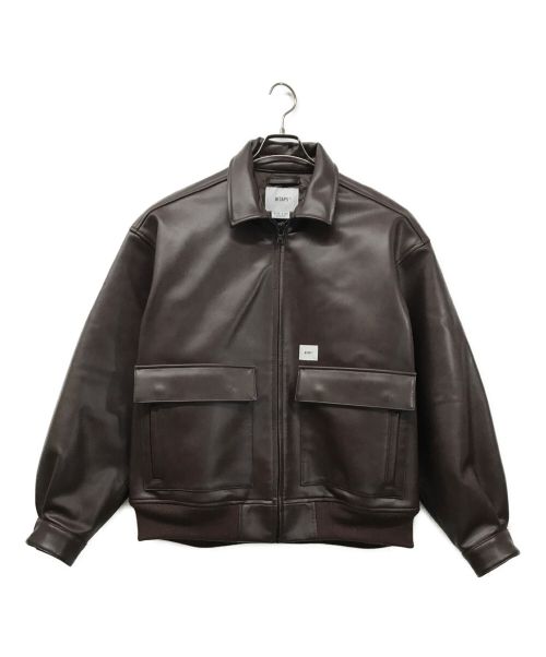 WTAPS（ダブルタップス）WTAPS (ダブルタップス) JFW-01/JACKET/SYNTHETIC.X3.0 シンセティックレザー フライトジャケット アウター  222BRDT-JKM07  ブラウン サイズ:3の古着・服飾アイテム