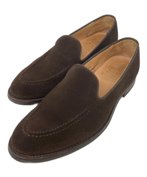 Crockett & Jones（クロケット＆ジョーンズ）Crockett & Jones BARNEYS NEWYORK CAMDEN tassel (less) loafer タッセルレスローファー 20081 ヴァンプローファー モカシン 別注 カンデム ブラウン サイズ:6 1/2Eの古着・服飾アイテム