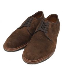 Alden（オールデン）の古着「5-Eye Plane Toe Ox. 9474C Tabacco Reverse Chamois スエードプレーントシューズ バリーラスト ハーフコマンド  アンティークエッジ」｜ブラウン