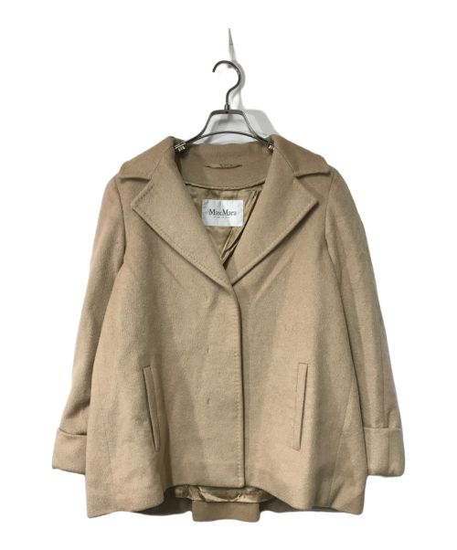 MaxMara（マックスマーラ）MaxMara (マックスマーラ) ウールアンゴラショートコート/10860409 ベージュ サイズ:42の古着・服飾アイテム