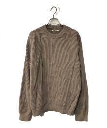 AURALEE（オーラリー）の古着「SUPER FINE/WOOL RIB KNIT BIG PO/A20AP03RK/ウールリブニットセーター/20AW」｜ブラウン