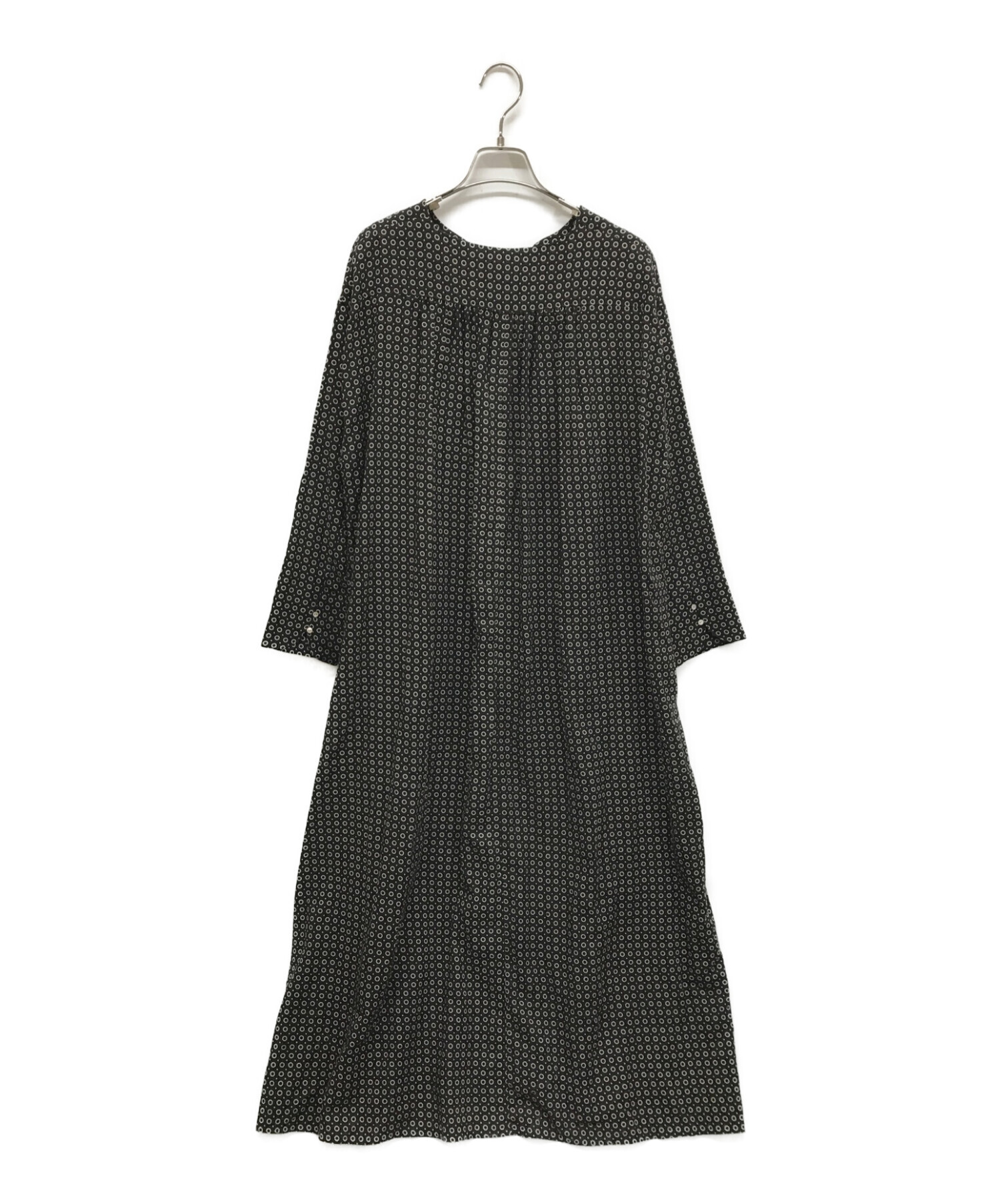 Phlannel (フランネル) Cotton Silk Komon Kaftan Dress カフタンドレス 総柄ワンピース  コットンシルクワンピース BBZ1012309A0002 ブラウン サイズ:SS