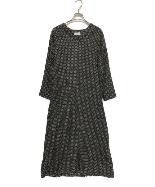 Phlannel（フランネル）Phlannel (フランネル) Cotton Silk Komon Kaftan Dress カフタンドレス 総柄ワンピース コットンシルクワンピース BBZ1012309A0002 ブラウン サイズ:SSの古着・服飾アイテム