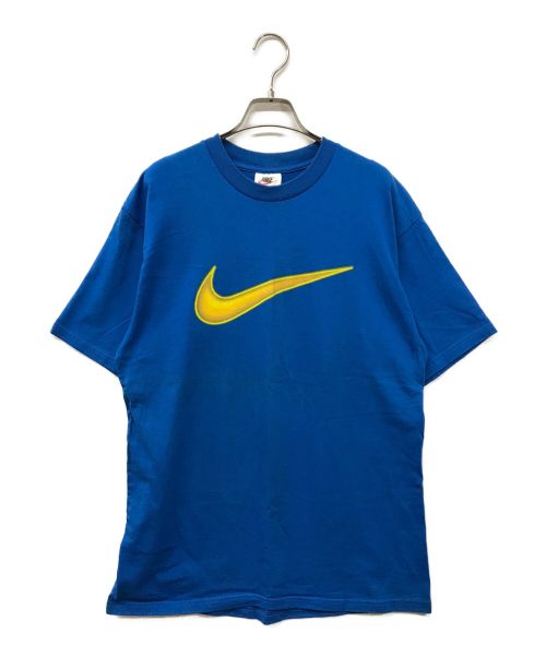 NIKE（ナイキ）NIKE (ナイキ) 90's ビッグ スウォッシュ プリントTEE/ロゴTシャツ/ヴィンテージTシャツ/スポーツ/白タグ ブルー サイズ:Mの古着・服飾アイテム