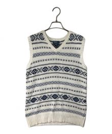 POLO RALPH LAUREN（ポロ・ラルフローレン）の古着「ノルディック柄ニットベスト POLO RALPH LAUREN ポロラルフローレン カシミヤ混 knit vest」｜ホワイト