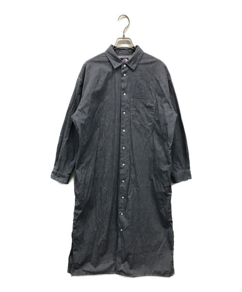 THE NORTHFACE PURPLELABEL（ザ・ノースフェイス パープルレーベル）THE NORTHFACE PURPLELABEL (ザ・ノースフェイス パープルレーベル) Dungaree Denim Shirt Dress　シャツドレス　ロゴ　NTW3105N　 インディゴ サイズ:Mの古着・服飾アイテム