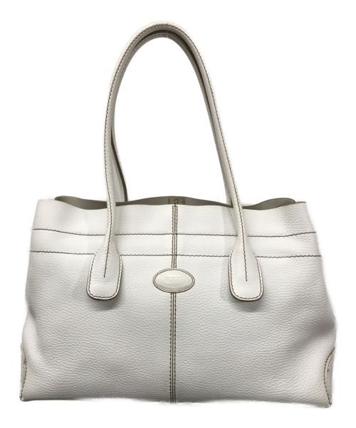 TOD'S（トッズ）TOD'S (トッズ) レザートートバッグ TOD'S トッズ イタリア製 D-Bag Dバッグ 2005 ホワイトの古着・服飾アイテム