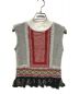 Mame Kurogouchi（マメクロゴウチ）の古着「Ethnic Pattern Sleeveless Fringe Knit MM18SS-KN053 ニットベスト」｜グレー