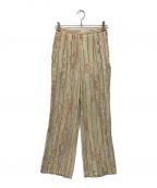 Mame Kurogouchiマメクロゴウチ）の古着「Marble Print Silk Trousers mame kurogouchi マメ クロゴウチ タグ付き MM22PS-PT706」｜ベージュ