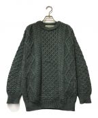 ARAN SWEATER MARKETアランセーターマーケット）の古着「ケーブルニット ARAN SWEATER MARKET アランセーターマーケット クルーネック」｜グリーン