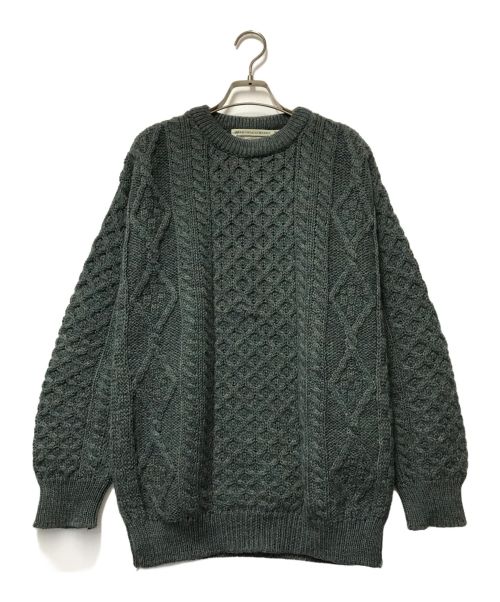 ARAN SWEATER MARKET（アランセーターマーケット）ARAN SWEATER MARKET (アランセーターマーケット) ケーブルニット ARAN SWEATER MARKET アランセーターマーケット クルーネック グリーン サイズ:Mの古着・服飾アイテム