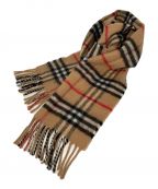 BURBERRY LONDONバーバリーロンドン）の古着「ノバチェック ウール マフラー BURBERRY LONDON バーバリーロンドン ノバチェックマフラー イギリス製」｜ベージュ