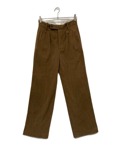 SCYE（サイ）SCYE (サイ) Blushed Cotton Gabardine Trouser SCYE サイ ストレートパンツ 5221-83557 ブラウン サイズ:36の古着・服飾アイテム