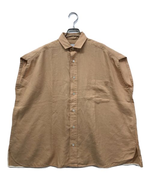 ticca（ティッカ）ticca (ティッカ) フレンチスリーブシャツ TICCA ティッカ ノースリーブブラウス リネンシャツ 19SS TAIS-358 ベージュ サイズ:Fの古着・服飾アイテム