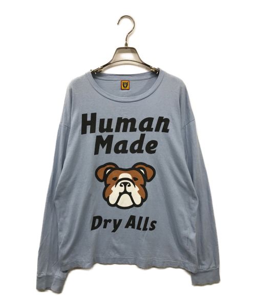 HUMAN MADE（ヒューマンメイド）HUMAN MADE (ヒューマンメイド) BULLDOG L/S TEE/ブルドッグロングスリーブティーシャツ/プリント/ストリート/NIGO スカイブルー サイズ:Lの古着・服飾アイテム