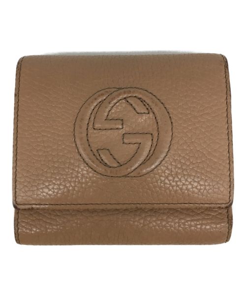 GUCCI（グッチ）GUCCI (グッチ) コンパクトウォレット/598207/ソーホー/GG/ロゴ ベージュの古着・服飾アイテム