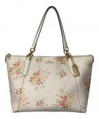 COACHコーチ）の古着「Ava Tote With Floral Bundle Print/F28965/フローラル AVA トートバッグ/F28965」｜ベージュ