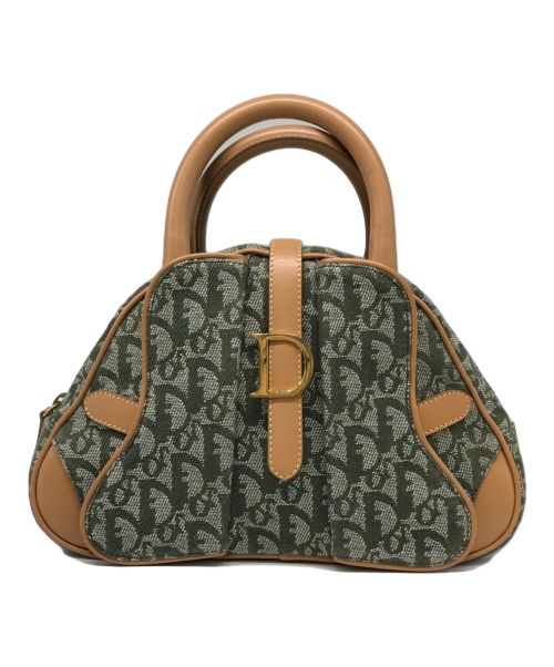 Christian Dior（クリスチャン ディオール）Christian Dior トロッターハンドバッグ Dior ディオール trotter double saddle Handbag canvas キャンバス leather レザー Jacquard ジャカード PZ 0901の古着・服飾アイテム